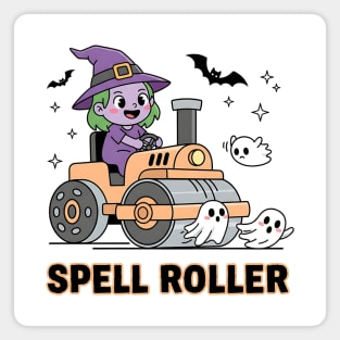 Spell Roller – Witch Steamroller Ghost Ride Magnet